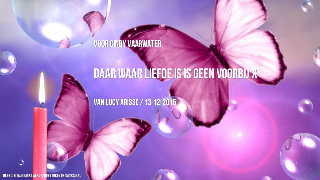 Kaarsjenl Een Kaarsje Voor Cindy Vaarwater